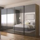 Luxe grote kledingkast 400cm breed met spiegels