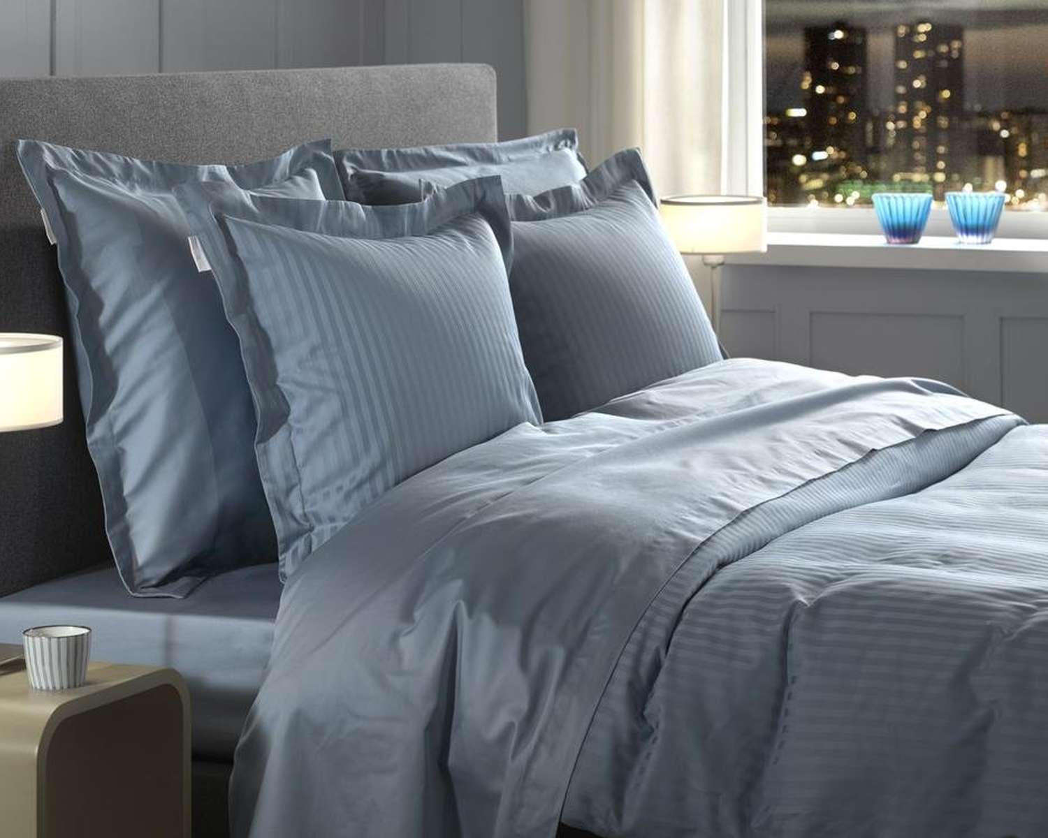 Uni Linea Blauw Grijs met kussens