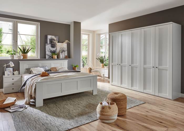 Comfort Rustic bed room wit, deel van een landelijke slaapkamer