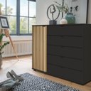 Commode 5 laden antraciet lamellen