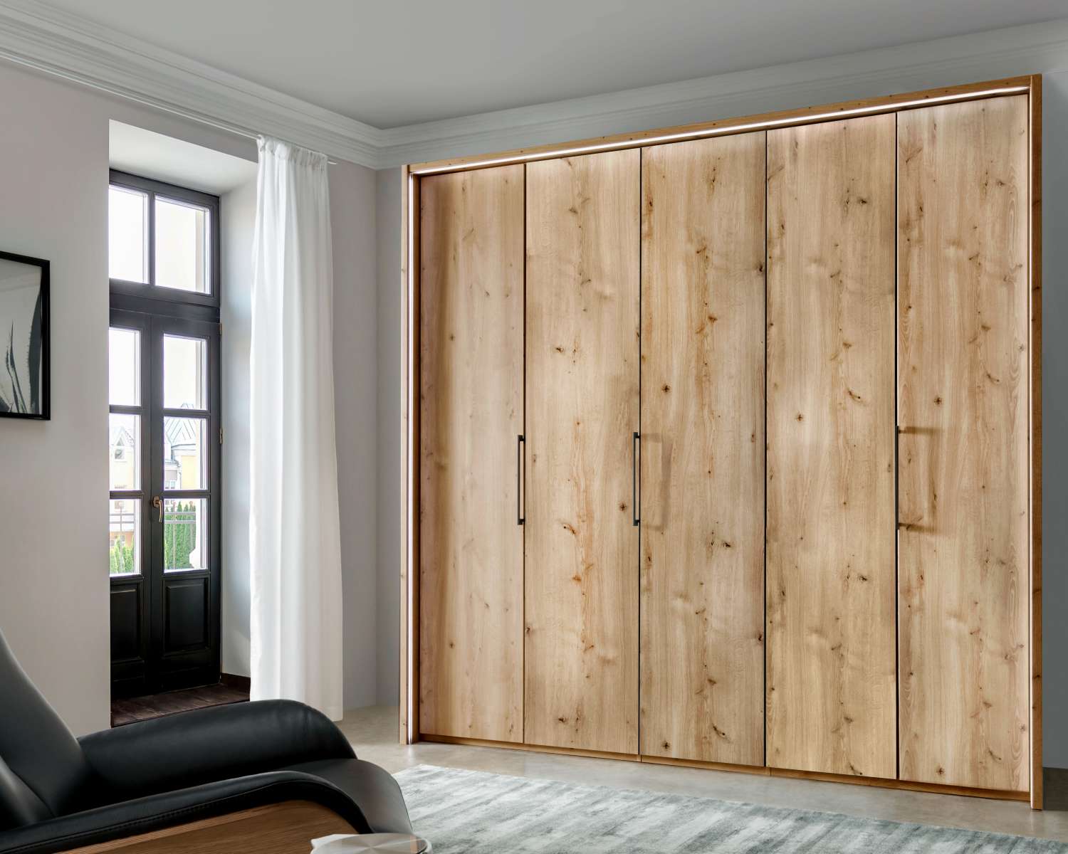 Draaideurkast Elegance One Bianco eiken