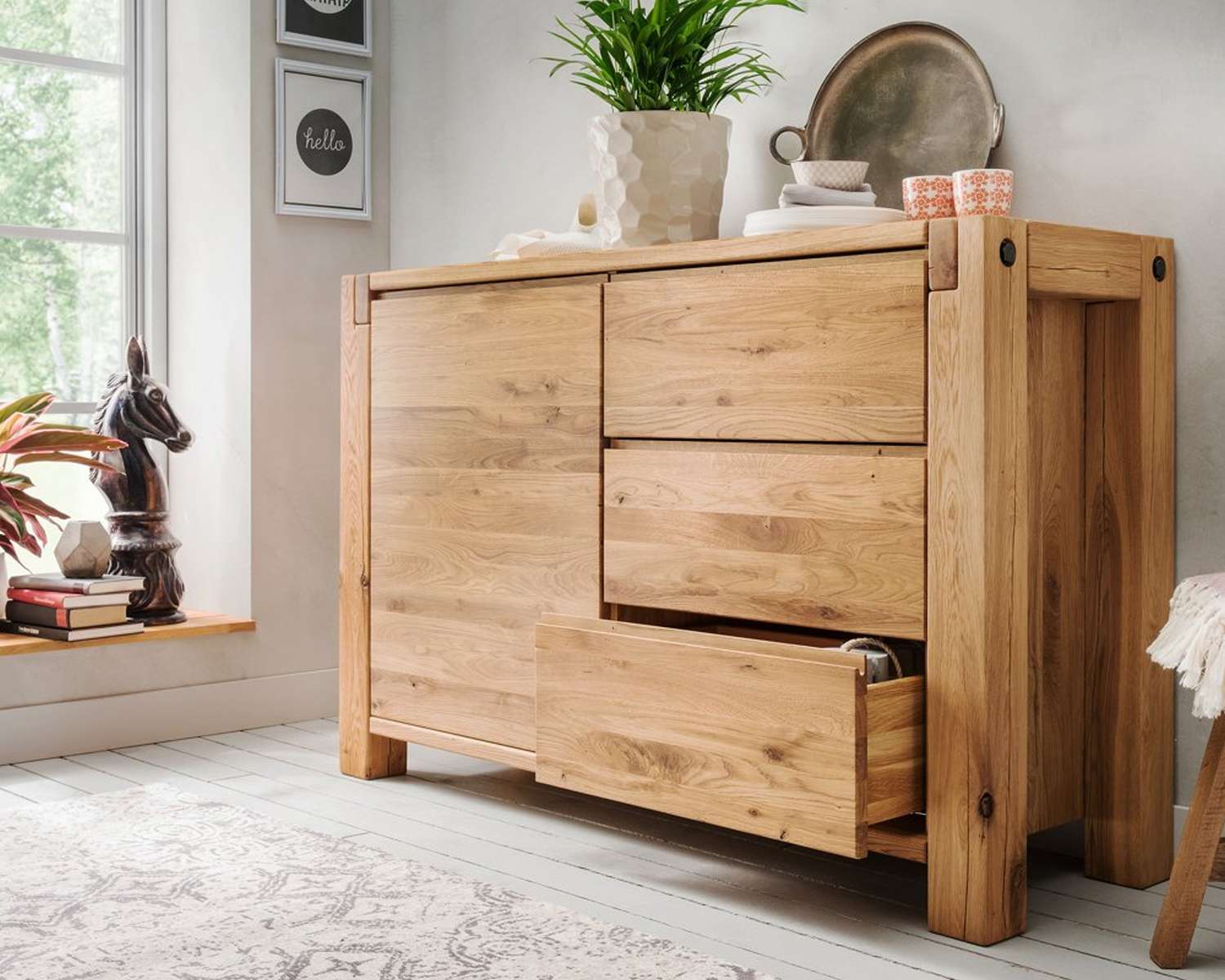 Wild eiken combi commode
