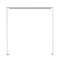 Met sierlijst: 260 cm breed x 240 cm hoog