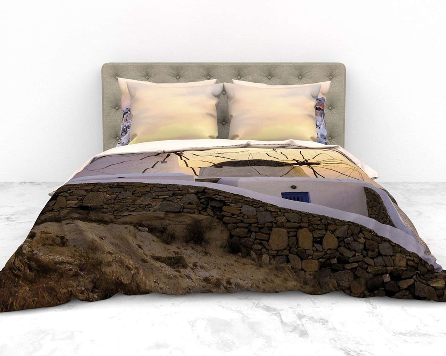 Dekbedovertrek Mykonos op bed Dekbedovertrek Mykonos op bed