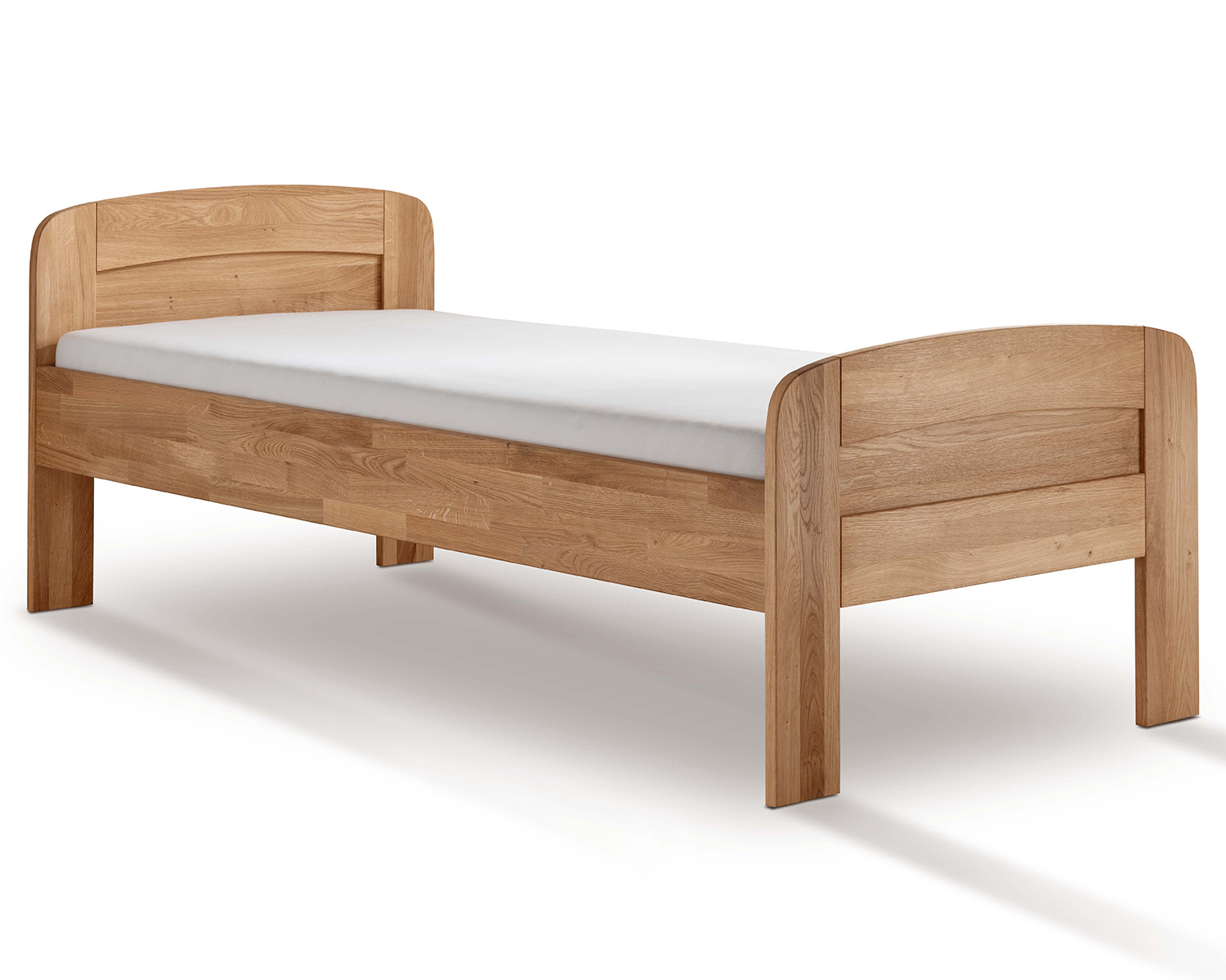 Eiken houten bed op 47cm hoog