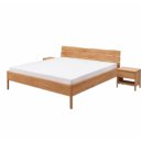 Houten eiken bed, 100% metaalvrij met nachtkastjes