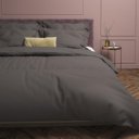 Dekbedovertrek Uni Stippen Blauw Grijs op bed