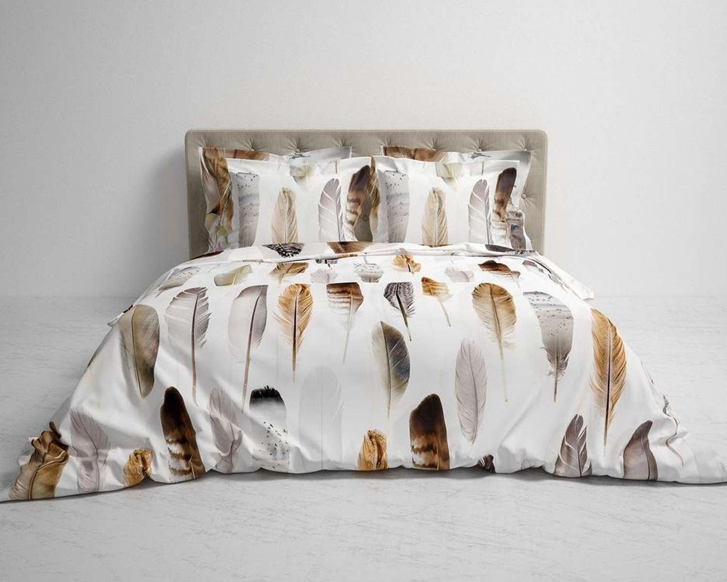 Dekbedovertrek Veren op bed helemaal achterkant Dekbedovertrek Veren op bed helemaal achterkant