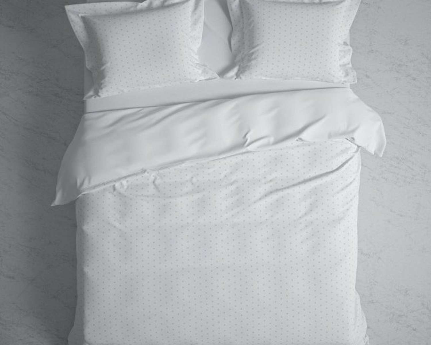 Dekbedovertrek Uni Stippen Wit van boven