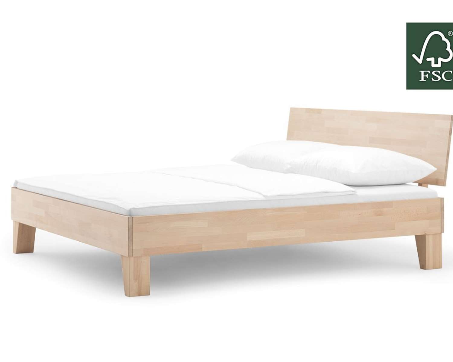 Beuken houten bed Tim natuur beuken geolied Beuken houten bed Tim natuur beuken geolied