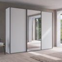 Schuifdeurkast Royal One room wit met zwarte handgrepen