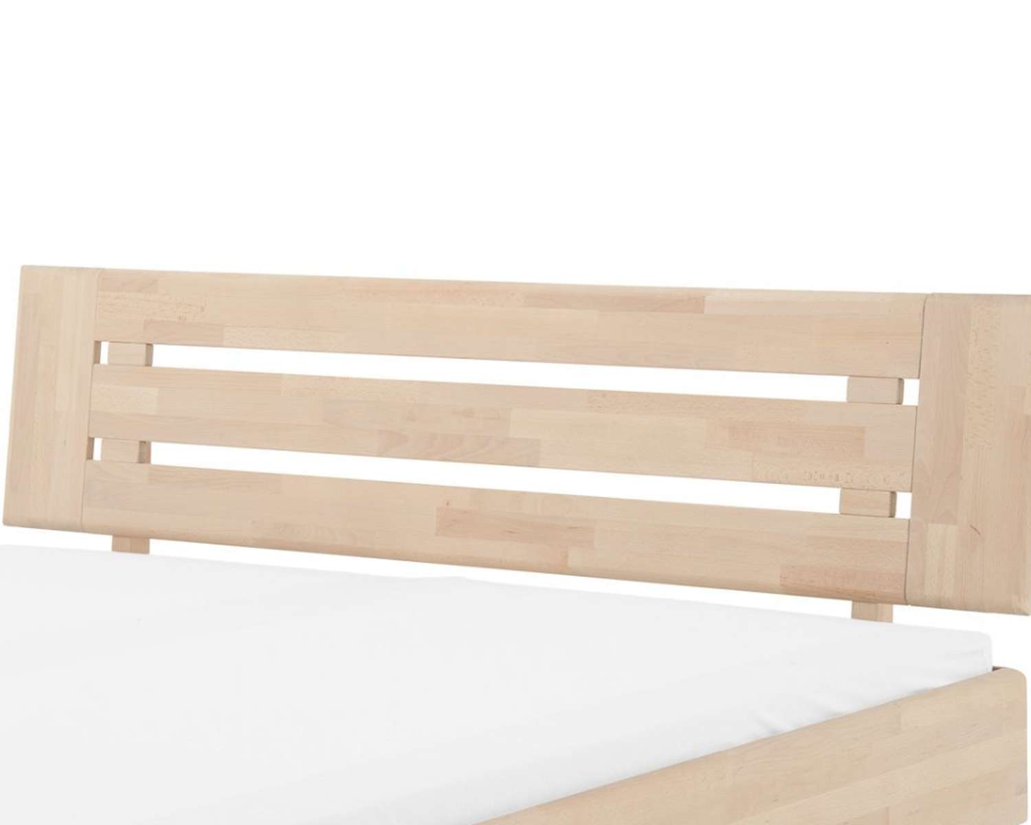 Detail hoofdbord houten bed Teun beuken natuur geolied