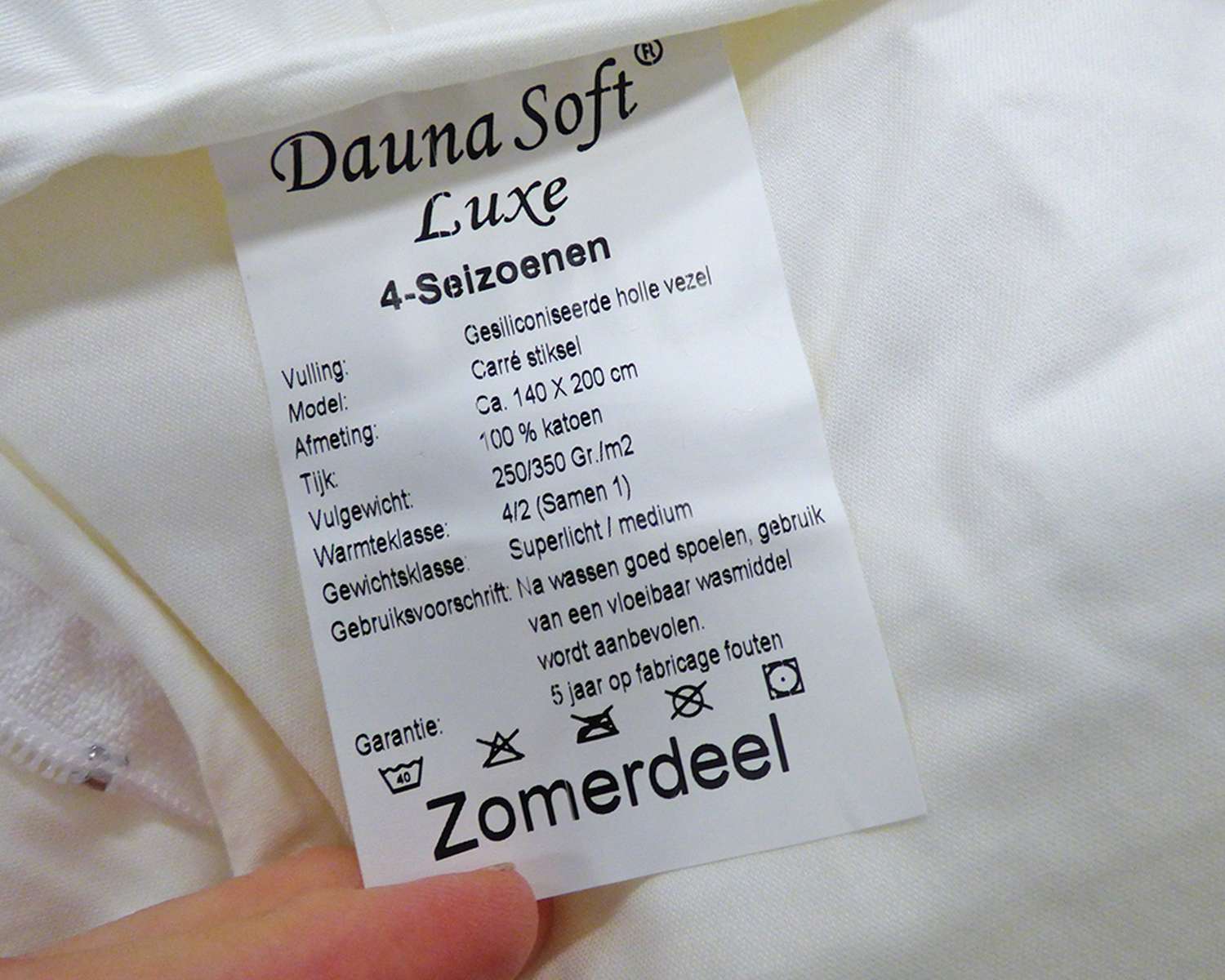 4-seizoenen opruimings dekbed  Dauna Soft zomerdeel