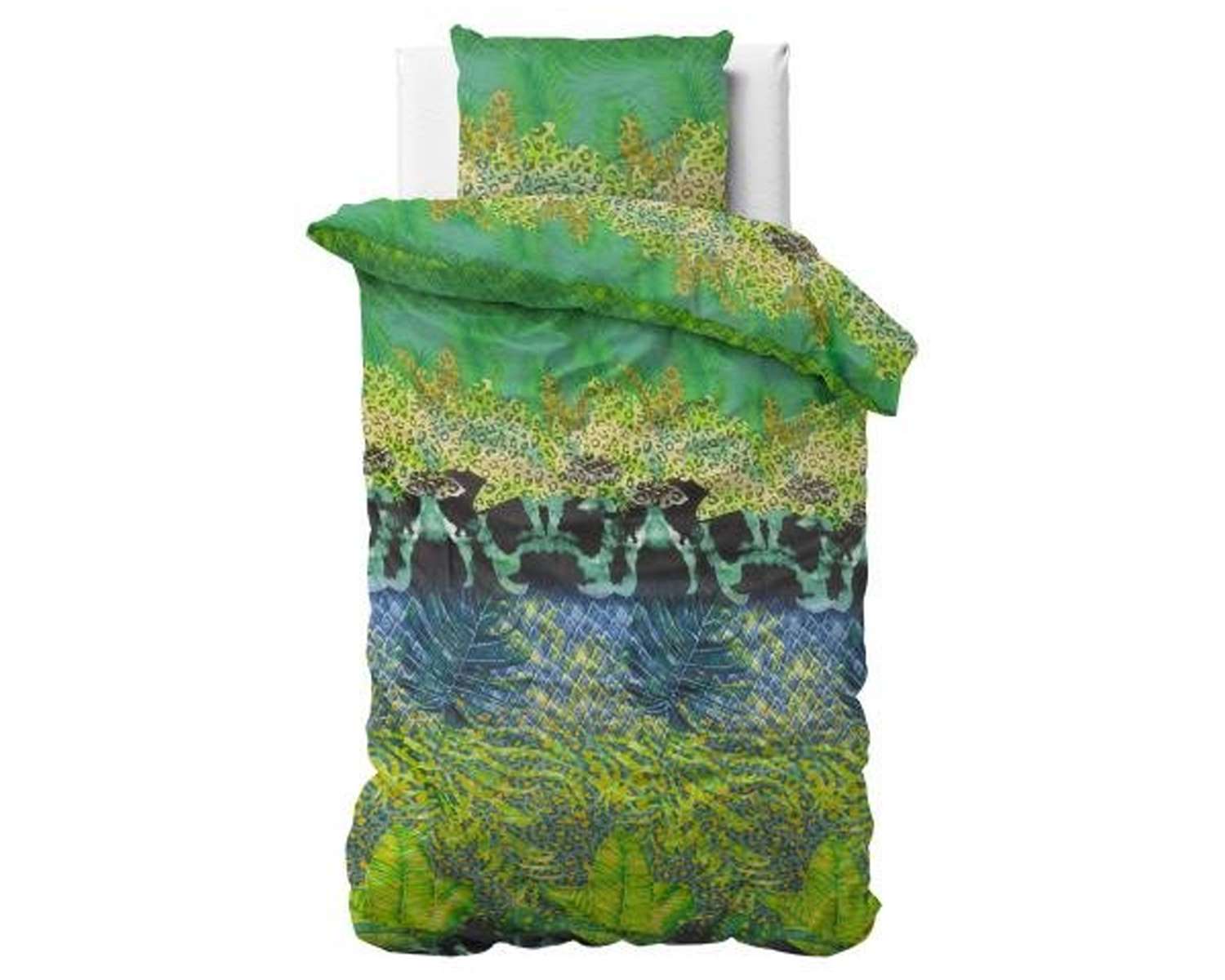Dekbedovertrek Aziatische Wildernis Groen 1 persoons Dekbedovertrek Aziatische Wildernis Groen 1 persoons