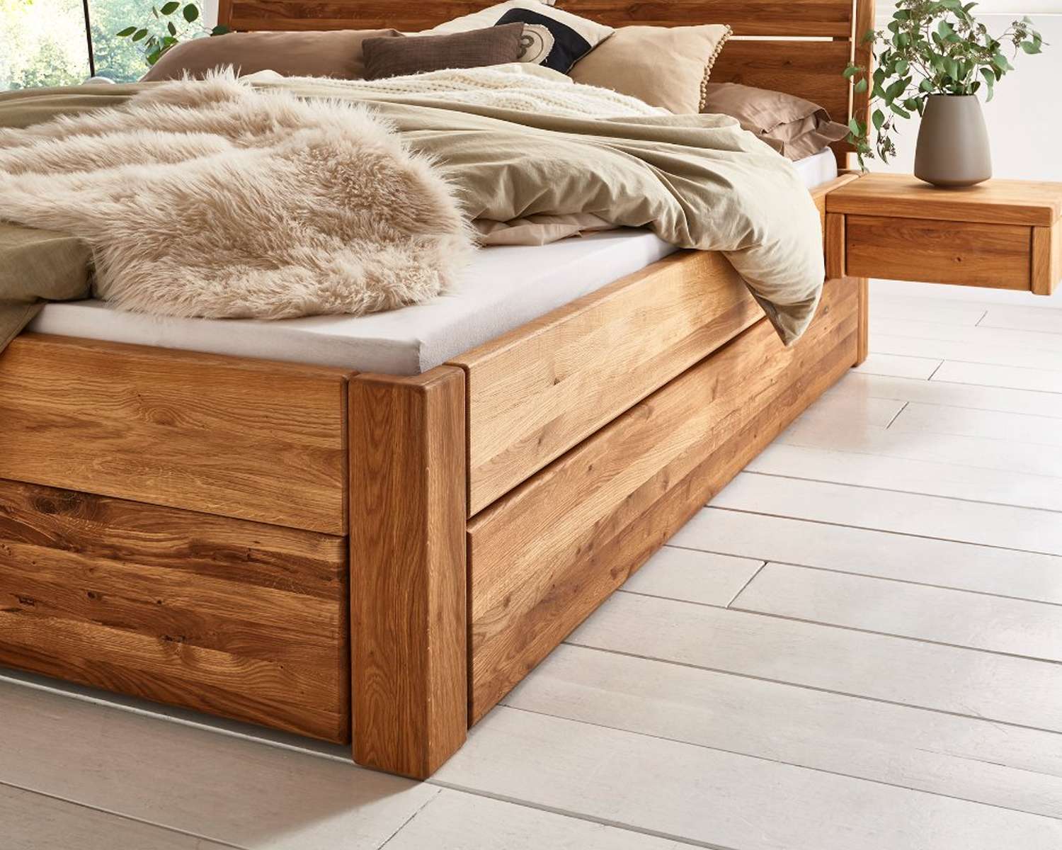 Detail massief houten bed Kopenhagen Detail massief houten bed Kopenhagen