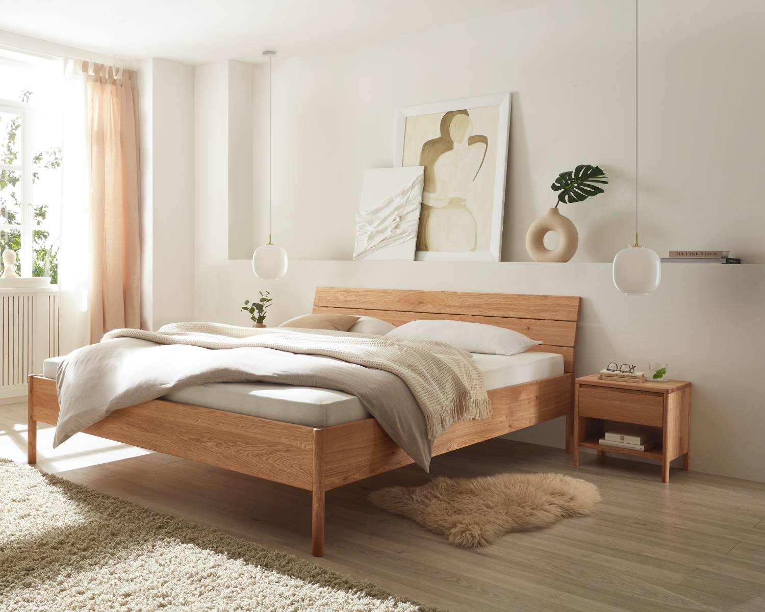 Massief eiken houten bed zonder metaal Massief eiken houten bed zonder metaal
