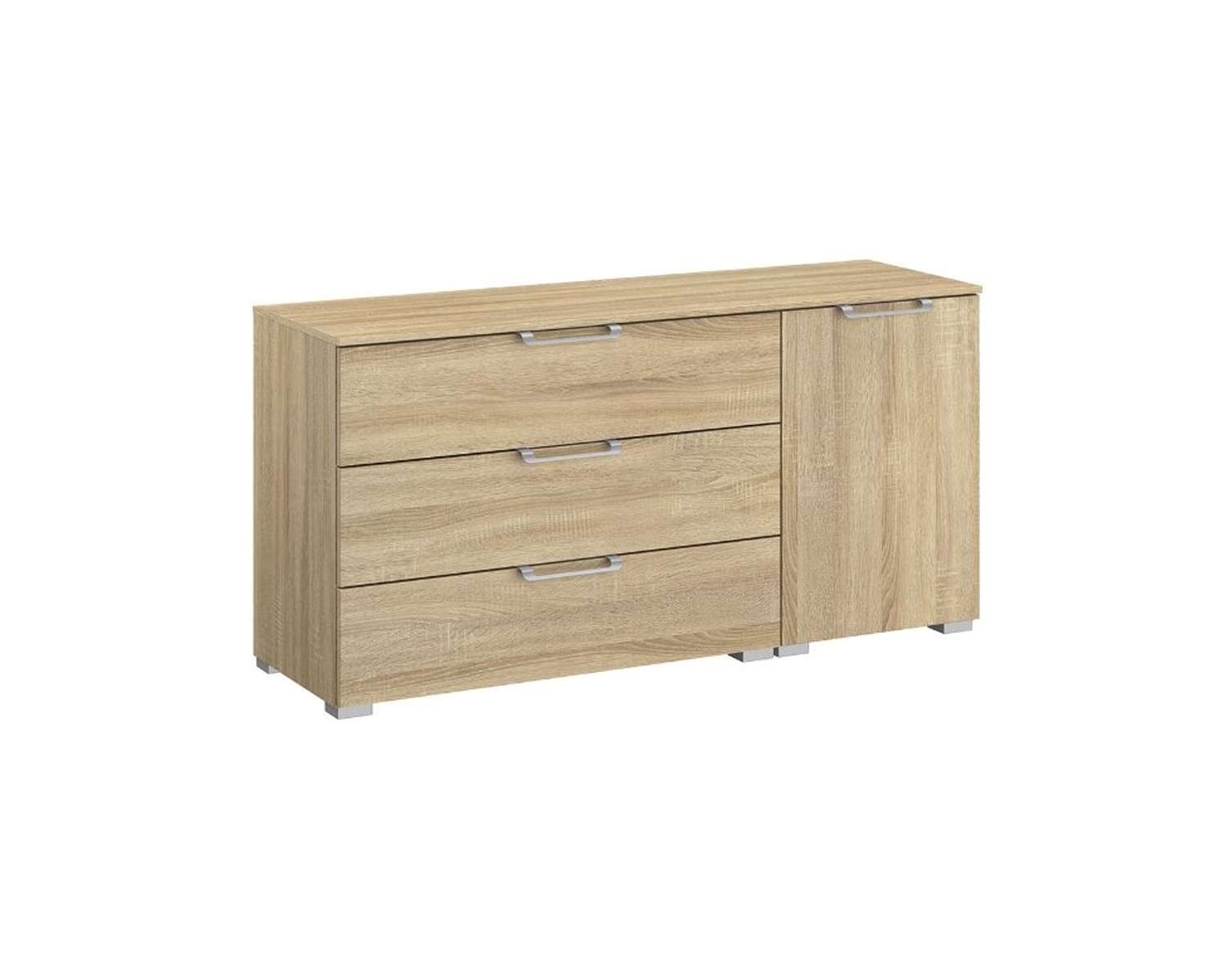 Zand eiken combicommode met deur rechts Zand eiken combicommode met deur rechts