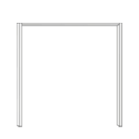 Met sierlijst: 210 cm breed x 221 cm hoog