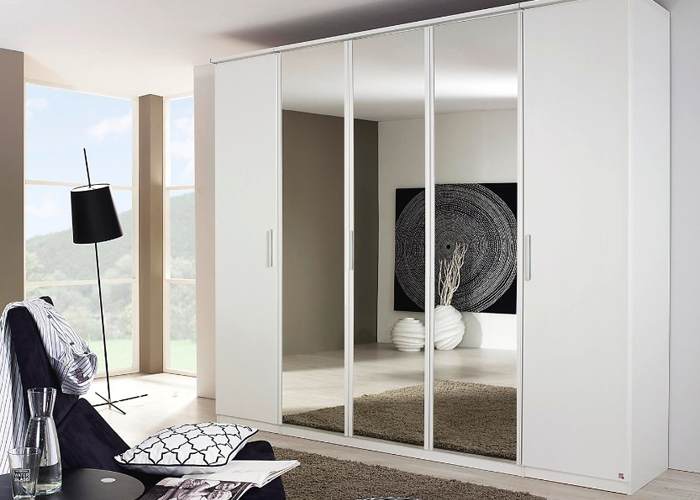 Draaideurkast Royal Modern alpine wit met 3 spiegeldeuren