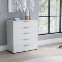 Witte ladencommode met 5 laden, 80cm breed