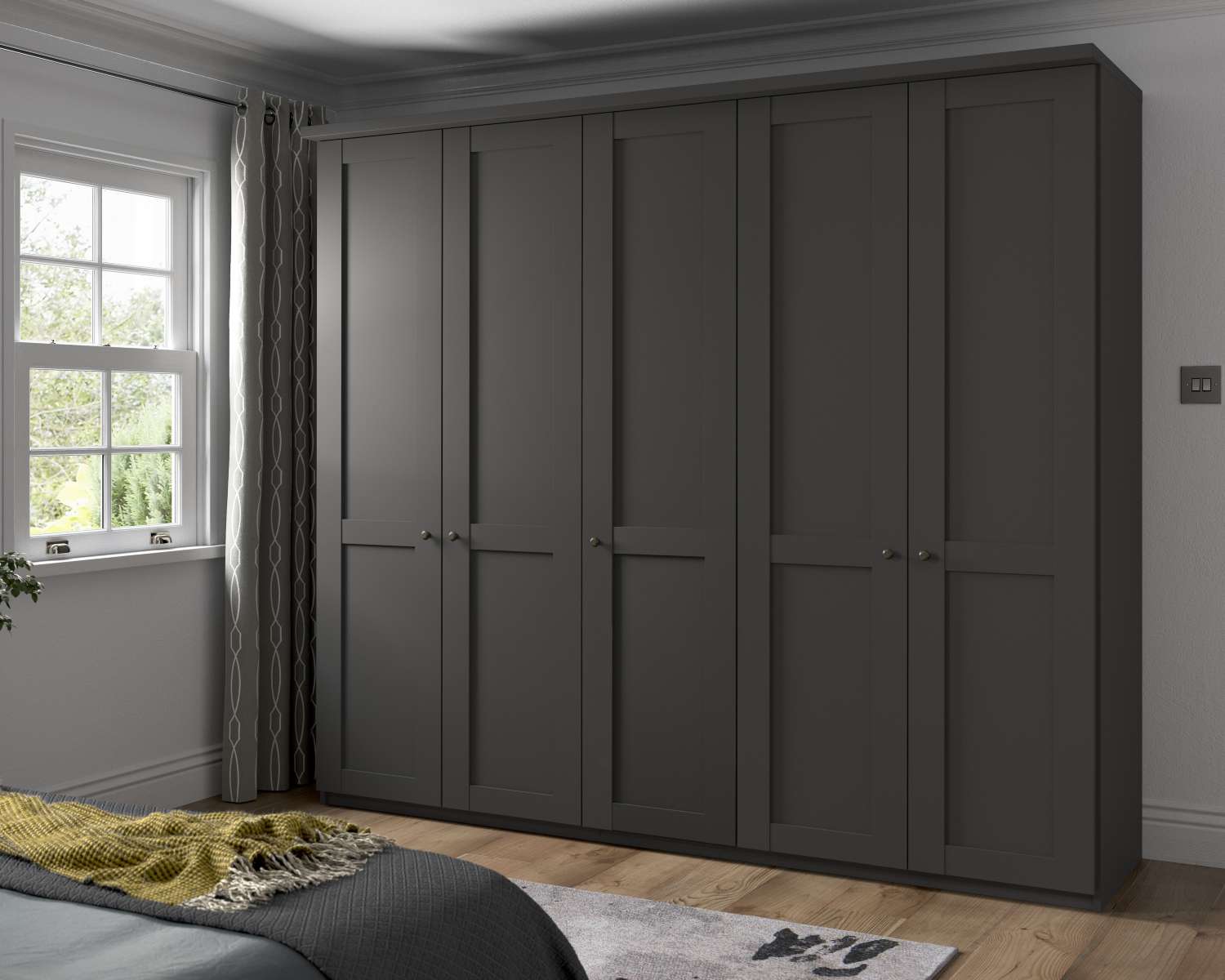 Draaideurkast Comfort Rustic 5 drs antraciet Draaideurkast Comfort Rustic 5 drs antraciet